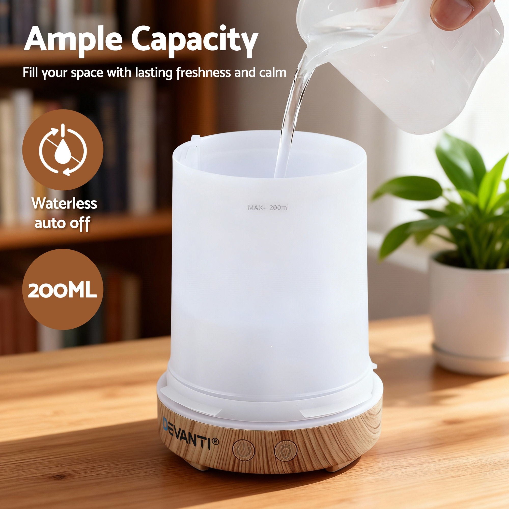 Devanti Ultrasonic Aroma Diffuser Aromatherapy 200ml LED Free Delivery
