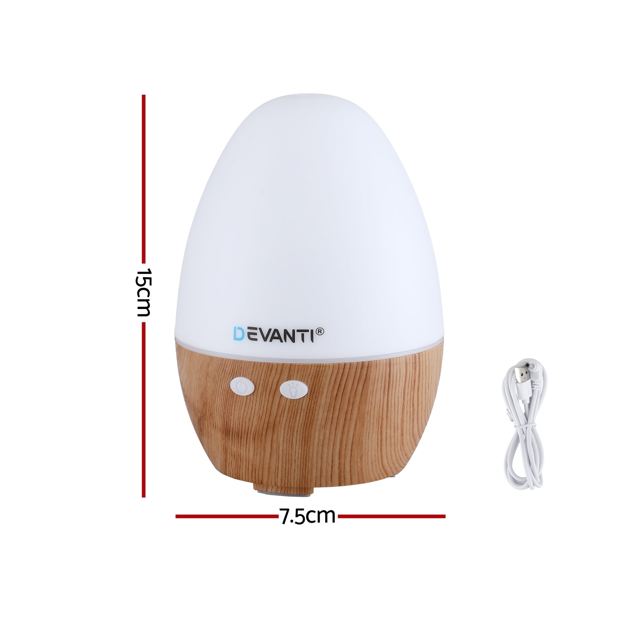 Devanti Ultrasonic Aroma Diffuser Aromatherapy 130ml LED Free Delivery
