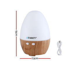 Devanti Ultrasonic Aroma Diffuser Aromatherapy 130ml LED Free Delivery