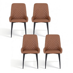 Artiss Set of 4 Dining Chairs Retro PU Leather Kitchen Lounge Cafe Accent Chair Brown