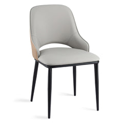 Artiss Set of 1 Dining Chair Hollow PU Leather Kitchen Lounge Cafe Accent Chairs Grey