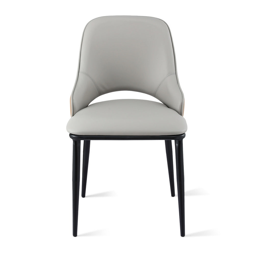 Artiss Set of 1 Dining Chair Hollow PU Leather Kitchen Lounge Cafe Accent Chairs Grey