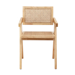 Artiss Set of 1 Dining Chair Wooden Rattan Seat Rubber Wood Frame