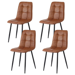 Artiss 4x Dining Chairs Retro PU Leather Kitchen Lounge Cafe Accent Chair Brown