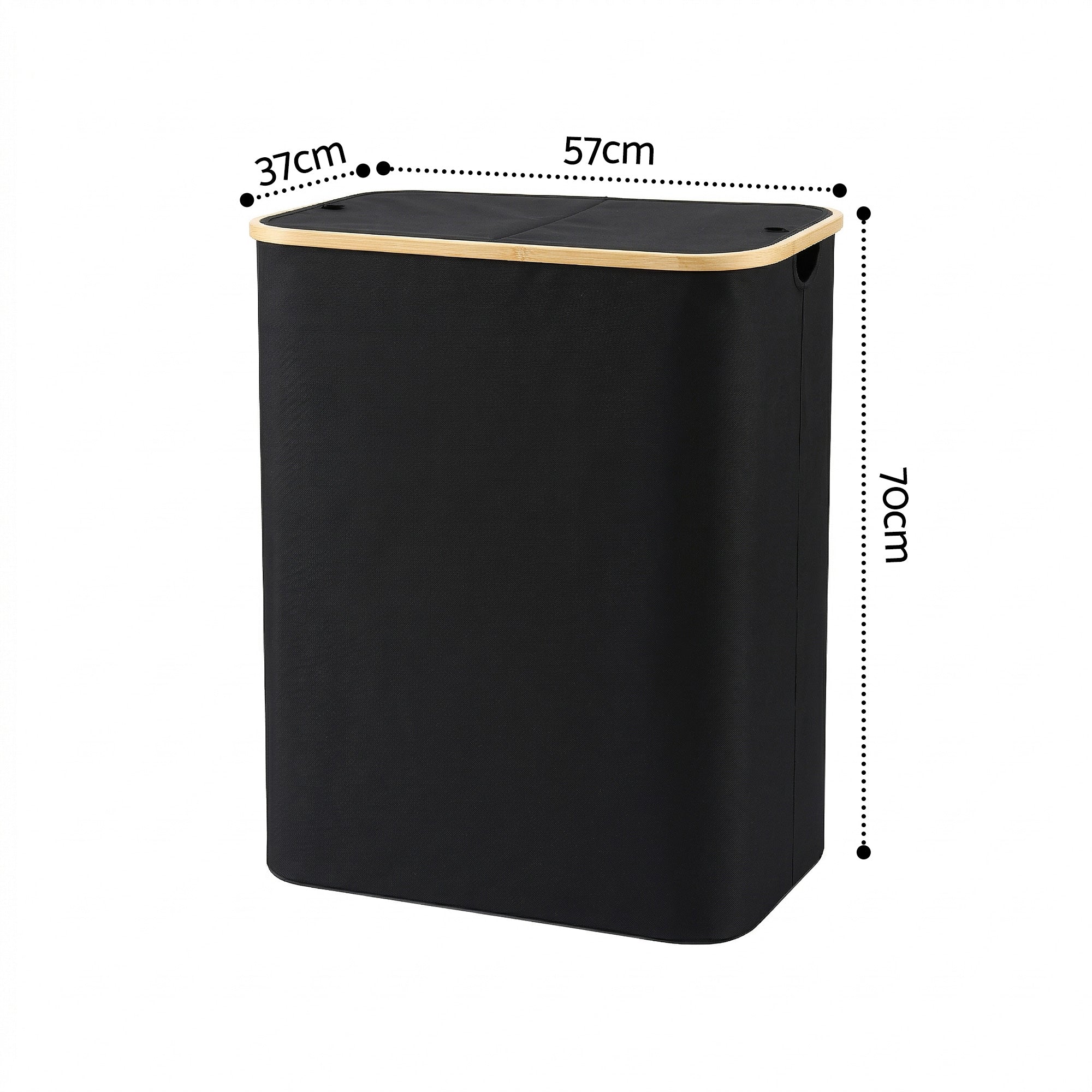 Artiss 2 Sections Laundry Basket with Removable Bags Foldable Black