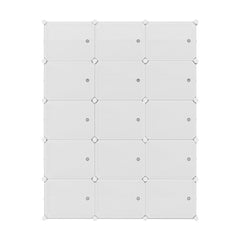 Artiss Shoe Rack Storage Cabinet DIY 15 Storage Cube Stackable White