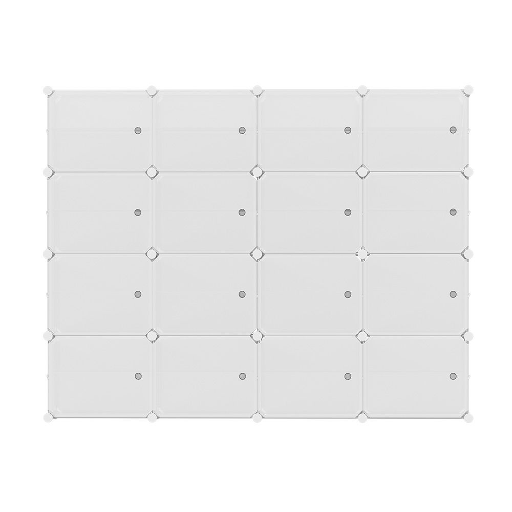 Artiss Shoe Rack DIY 16 Storage Cube Stackable White