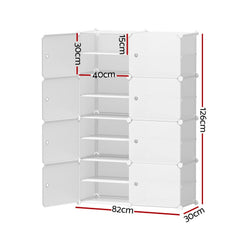 Artiss Shoe Rack DIY Set of 8 Storage Cube Stackable White