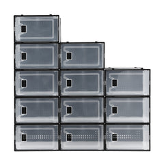Artiss Shoe Storage Box DIY Set of 12 Stackable Black