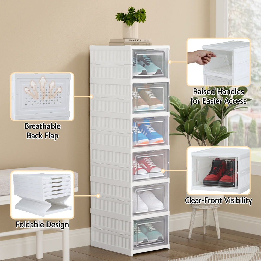 Artiss Foldable Shoe Rack Organizer 6 Tier Storage Shelf Hallway - Free Delivery