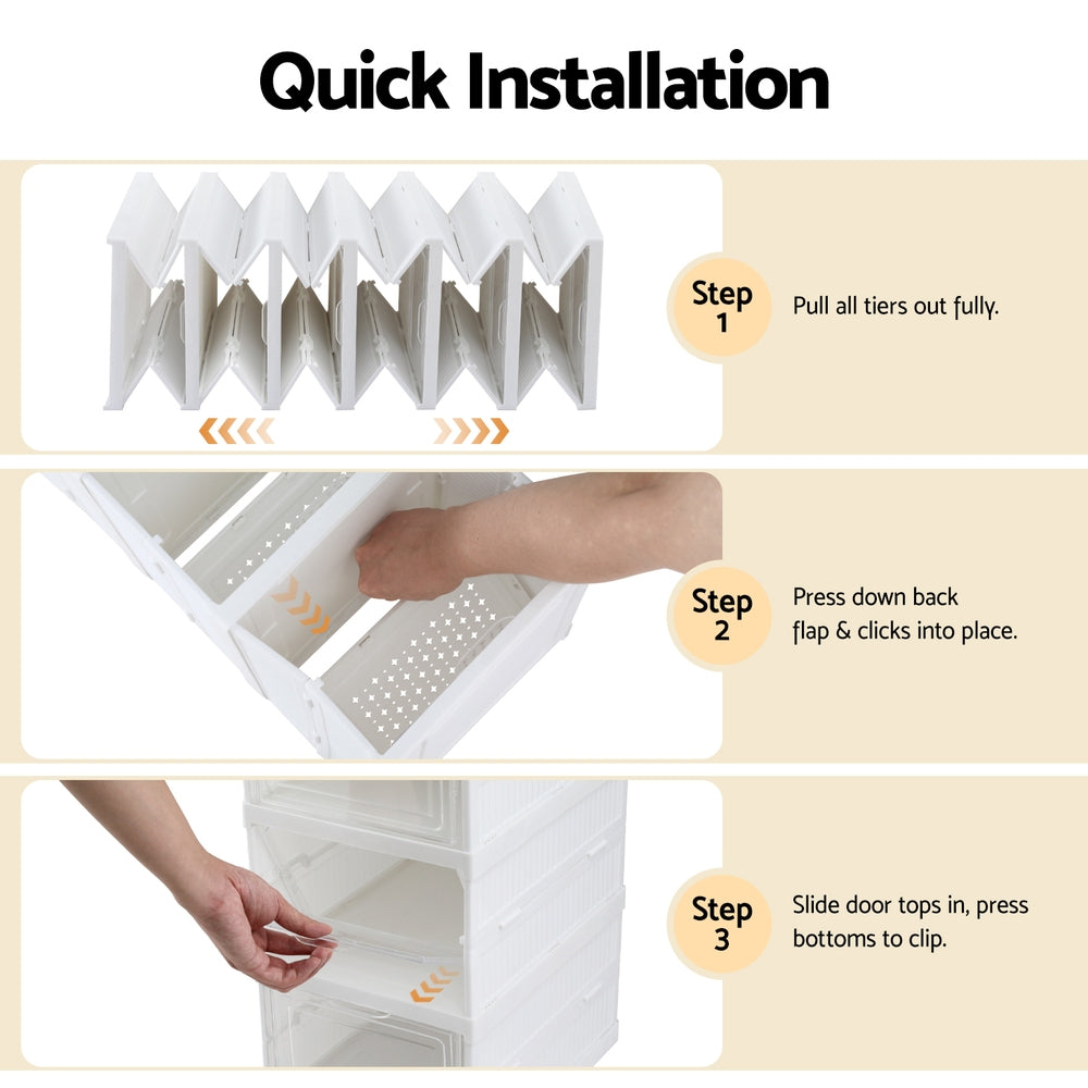 Artiss Foldable Shoe Rack Organizer 6 Tier Storage Shelf Hallway - Free Delivery