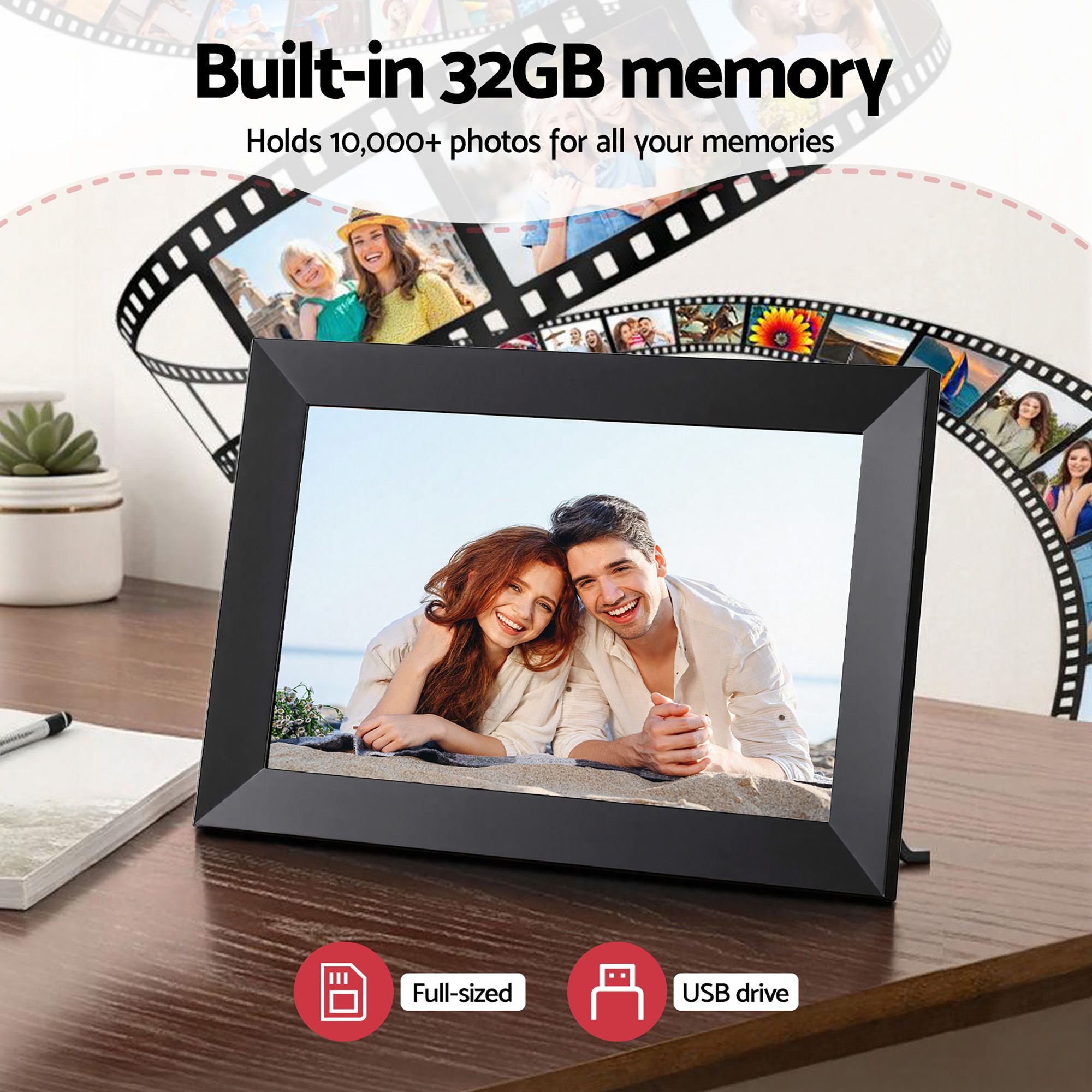 Artiss Digital Photo Frame 10.1 Inch WIFI Touch-Screen Picture Video Player 32G