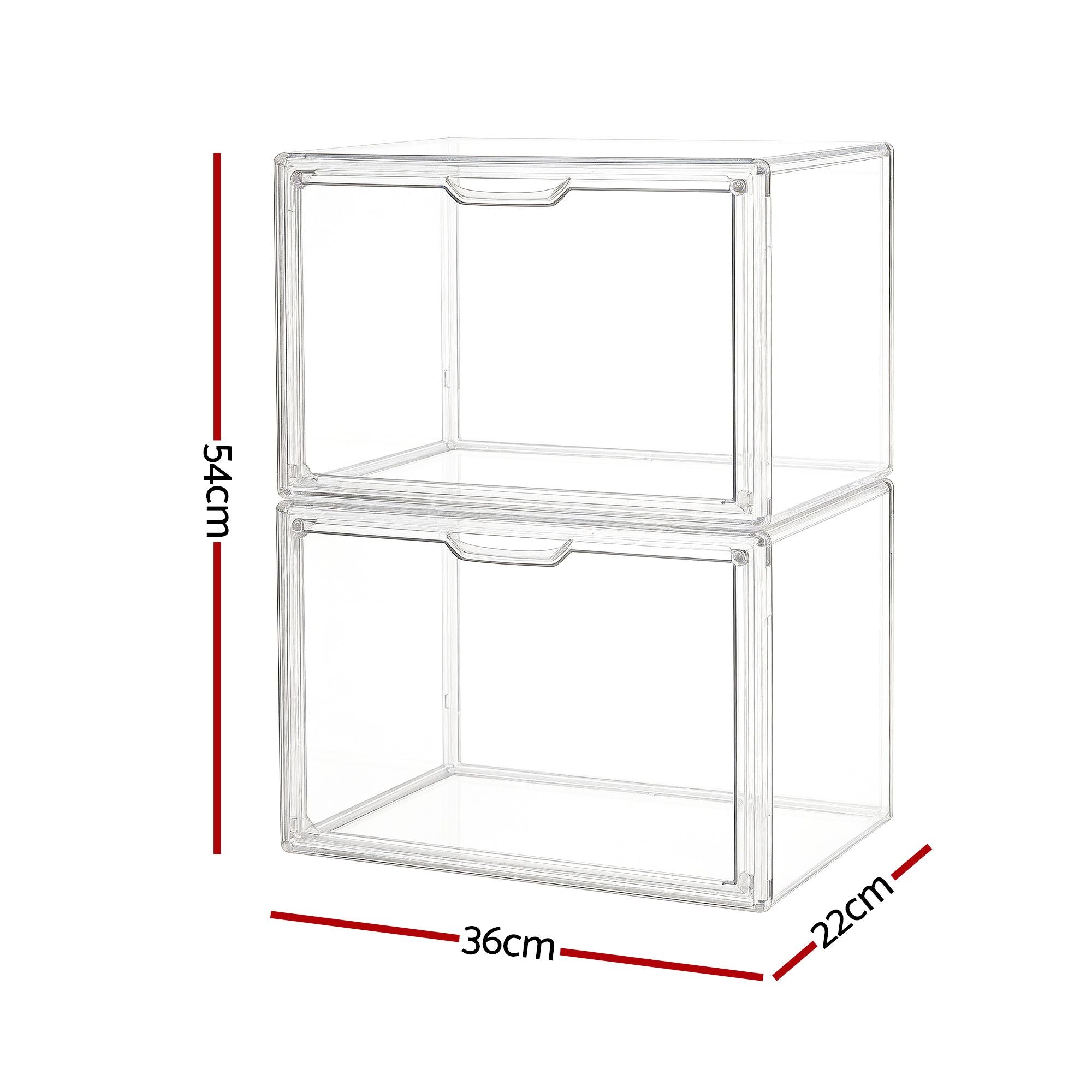 Artiss Clear Acrylic Display Case Box 2 Pack For Toys 54cm