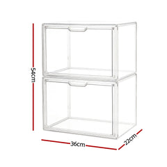 Artiss Clear Acrylic Display Case Box 2 Pack For Toys 54cm