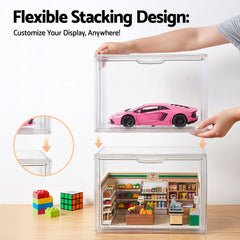 Artiss Clear Acrylic Display Case Box 2 Pack For Toys 54cm