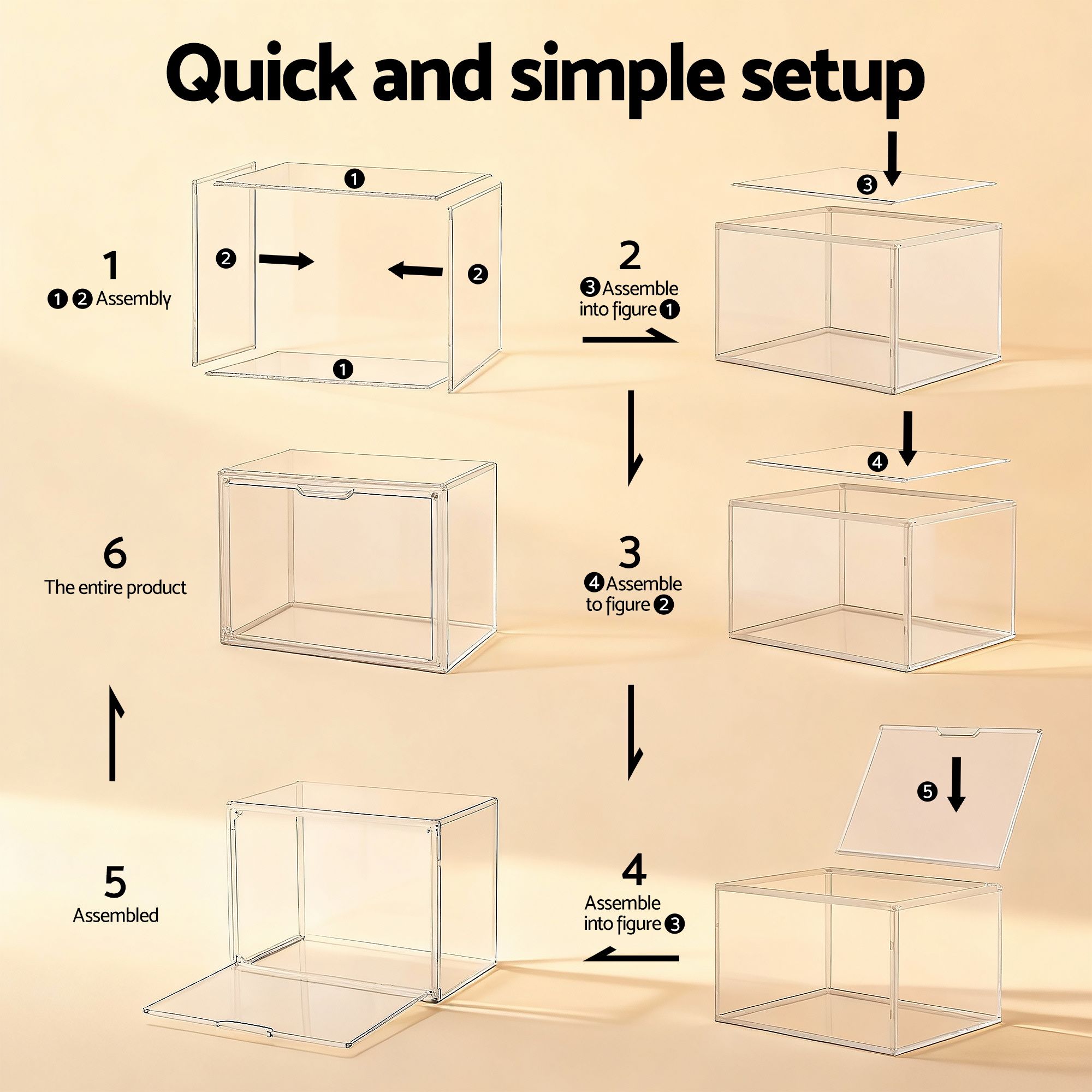 Artiss Clear Acrylic Display Case Box 2 Pack For Toys 54cm