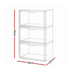 Artiss Clear Acrylic Display Case 3 Pack Toy Storage Box