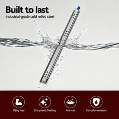 Giantz 2x Drawer Slides Heavy Duty Full Extension Locking 750-1500mm Length