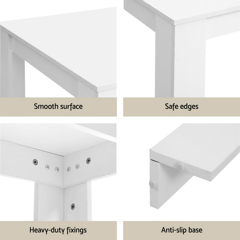 1 Artiss Dining Table and 4 Chairs Set White Wood