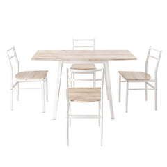 Artiss Dining Table and Chairs Set 5 Piece Foldable Kitchen Furniture Natural White