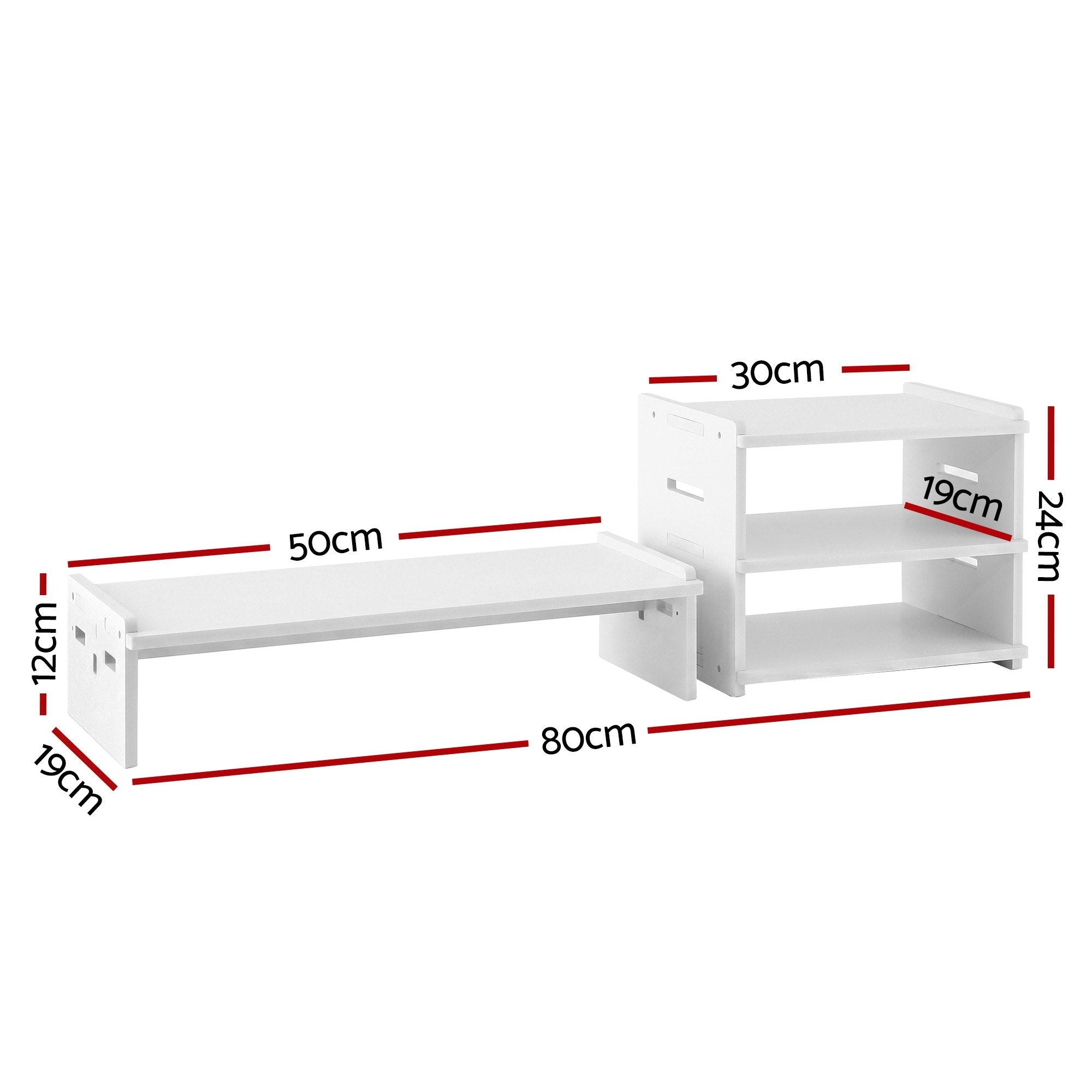 Artiss Monitor Stand and 3-Tier Desk Organiser 2-in-1 Modular Computer Monitor