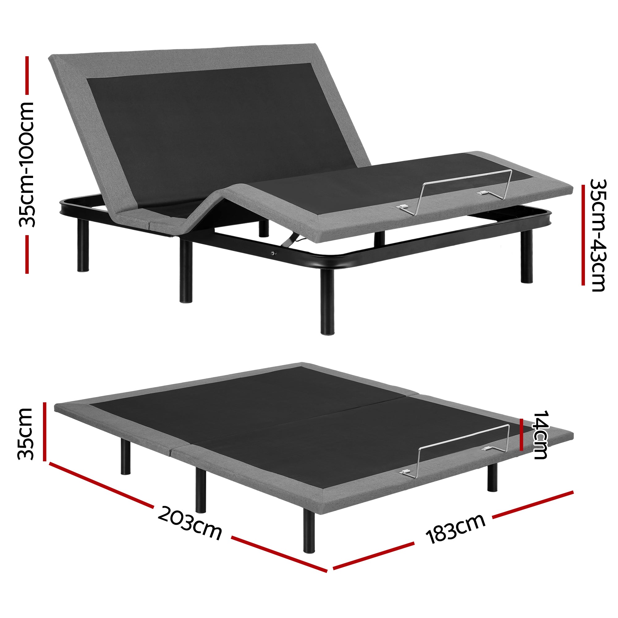 Artiss Adjustable Bed Frame King Size Electric Bed Base Wireless Remote Control