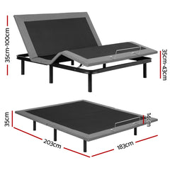 Artiss Adjustable Bed Frame King Size Electric Bed Base Wireless Remote Control