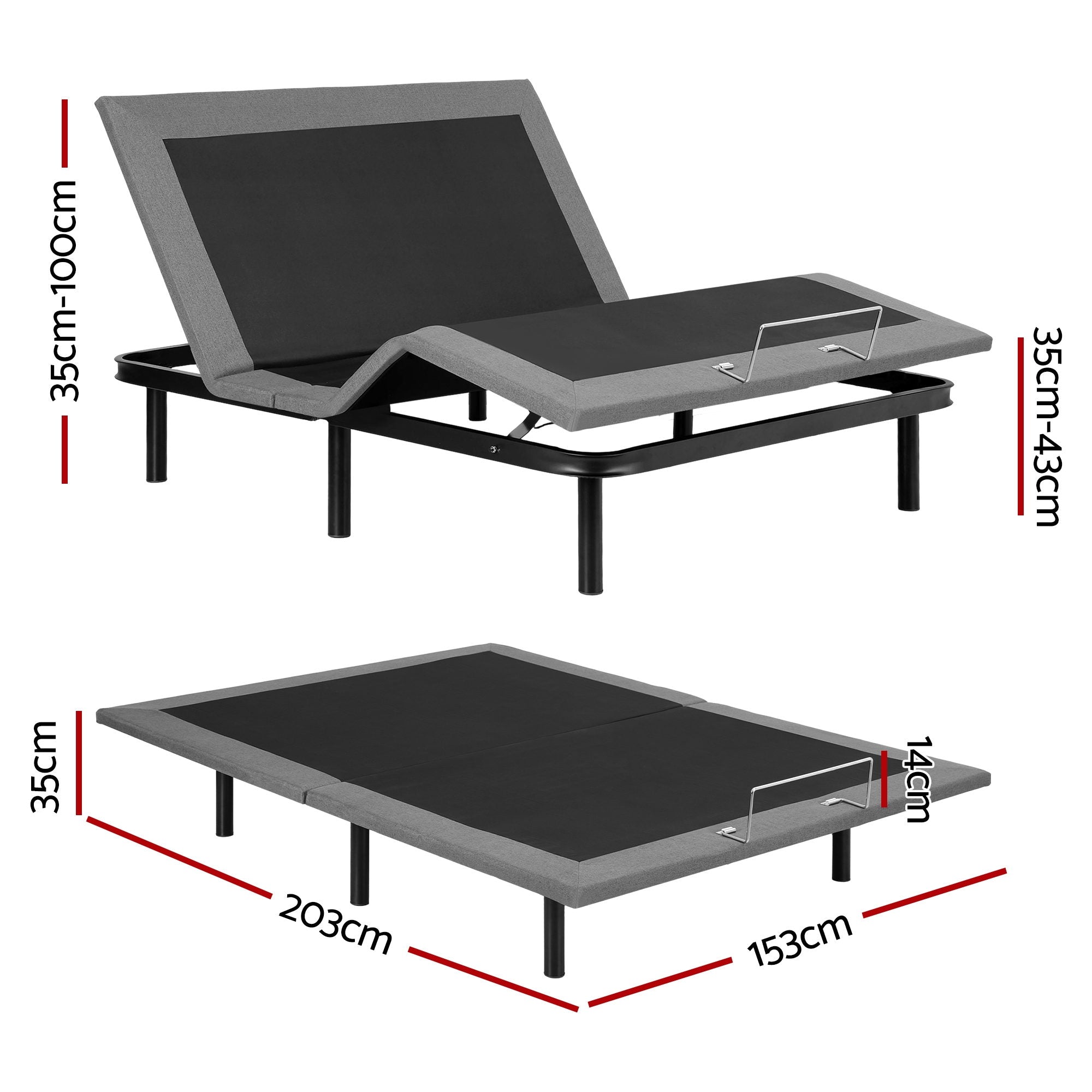 Artiss Adjustable Bed Frame Queen Size Electric Bed Base Wireless Remote Control