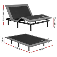Artiss Adjustable Bed Frame Queen Size Electric Bed Base Wireless Remote Control
