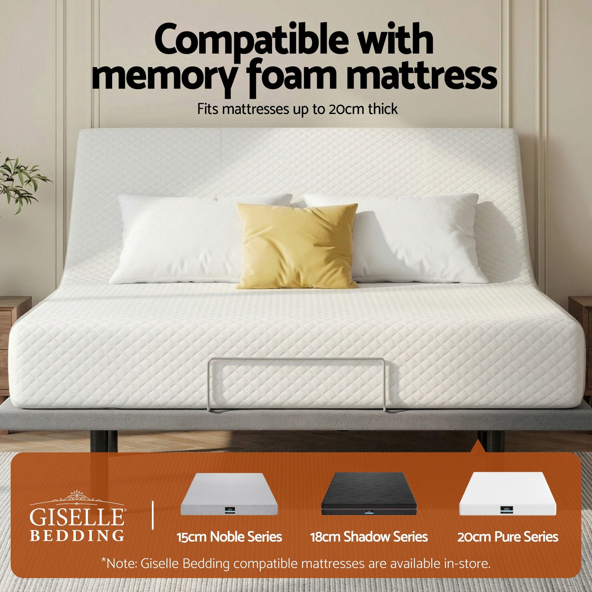 Artiss Adjustable Bed Frame Queen Size Electric Bed Base Wireless Remote Control