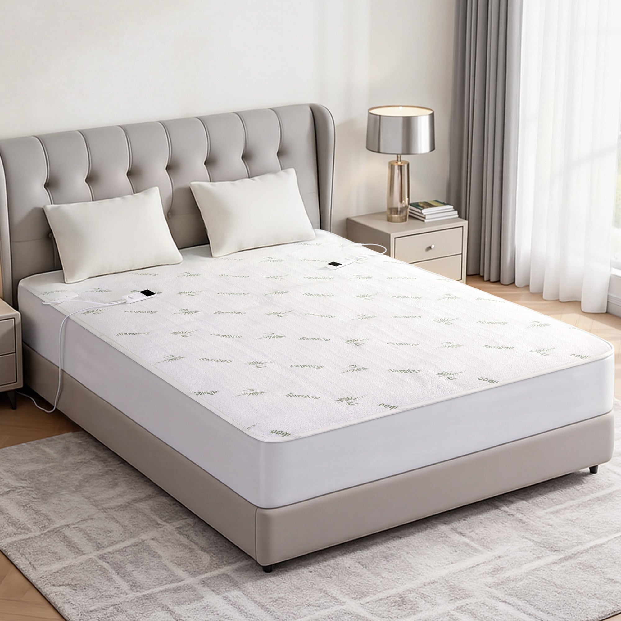 Giselle Electric Blanket Bamboo Fabric Queen Fitted Heated Pad Underlay Washable Winter - Free Delivery