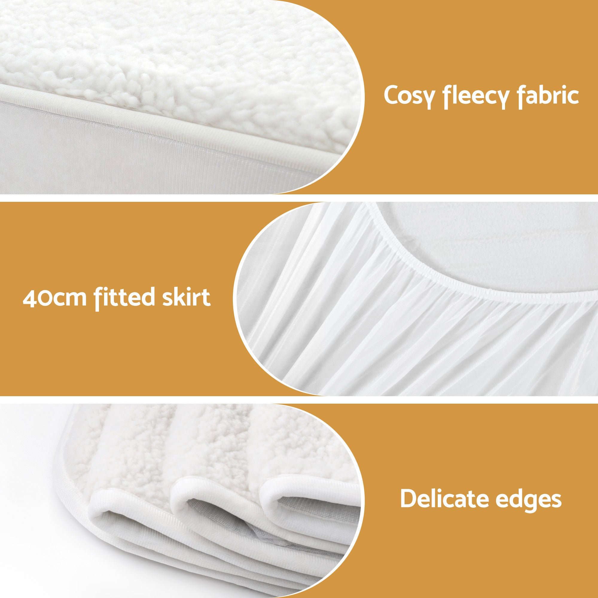 Giselle Electric Blanket LED Remote Sherpa Fleece Underlay Fully Fitted Machine Washable King Single - Free Delivery