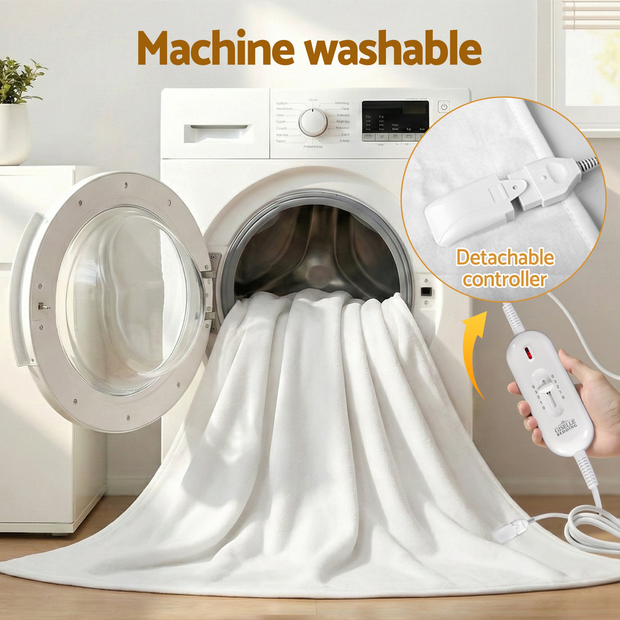 Giselle Electric Blanket King Single Heated Fully Fitted Washable Pad Winter Warm - Free Delivery