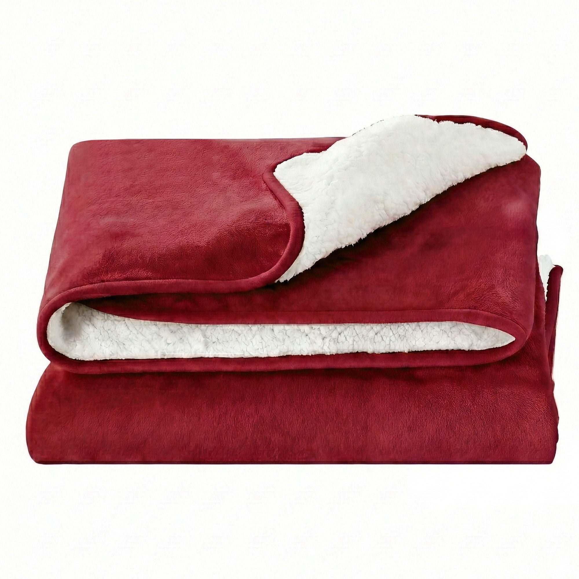 Giselle Electric Throw Rug Double Size 200x180cm Fleece Flannel Heated Blanket Burgundy - Free Delivery