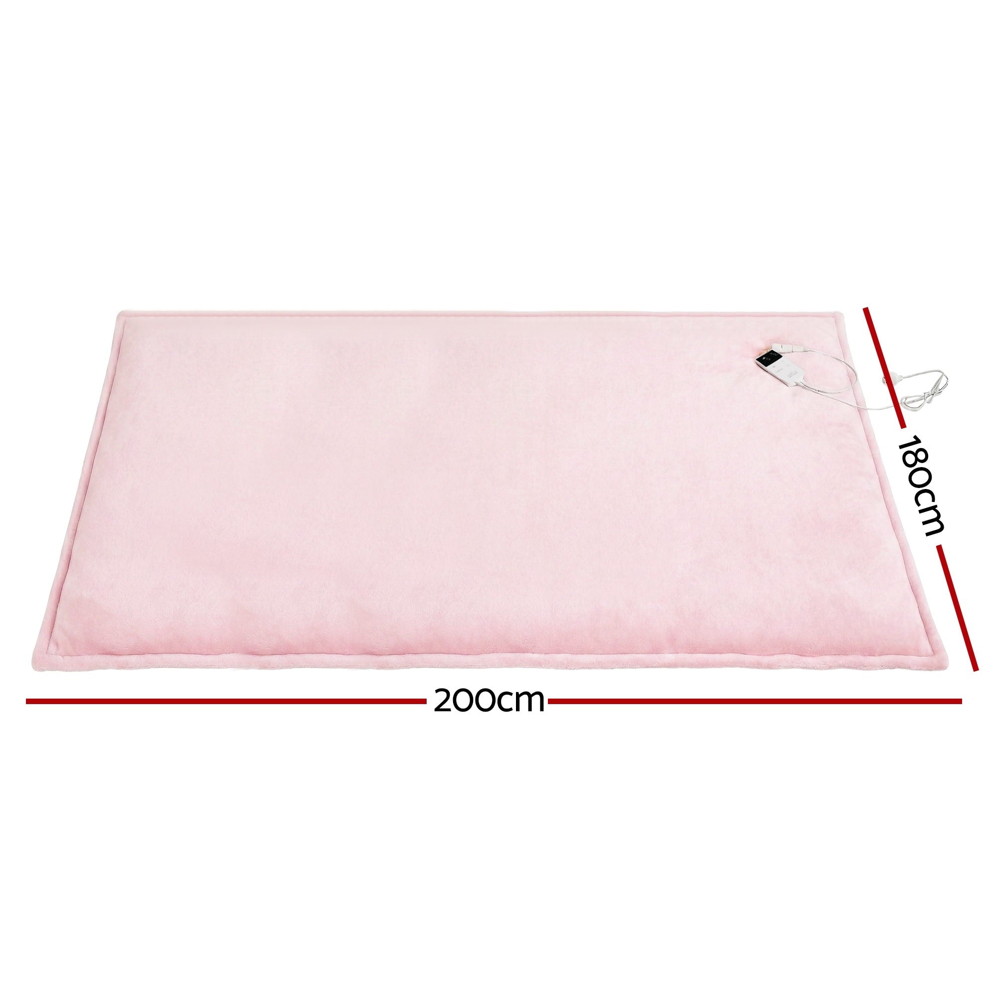 Giselle Electric Throw Rug Double Size 200x180cm Fleece Flannel Heated Blanket Pink - Free Delivery