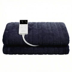 Giselle Electric Throw Rug Double Size 200x180cm Coral Fleece Heated Blanket Charcoal - Free Delivery