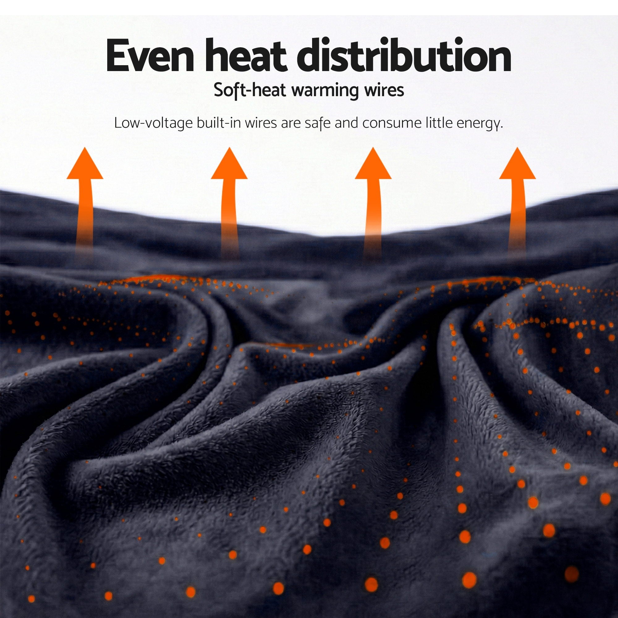 Giselle Electric Throw Rug Double Size 200x180cm Coral Fleece Heated Blanket Charcoal - Free Delivery