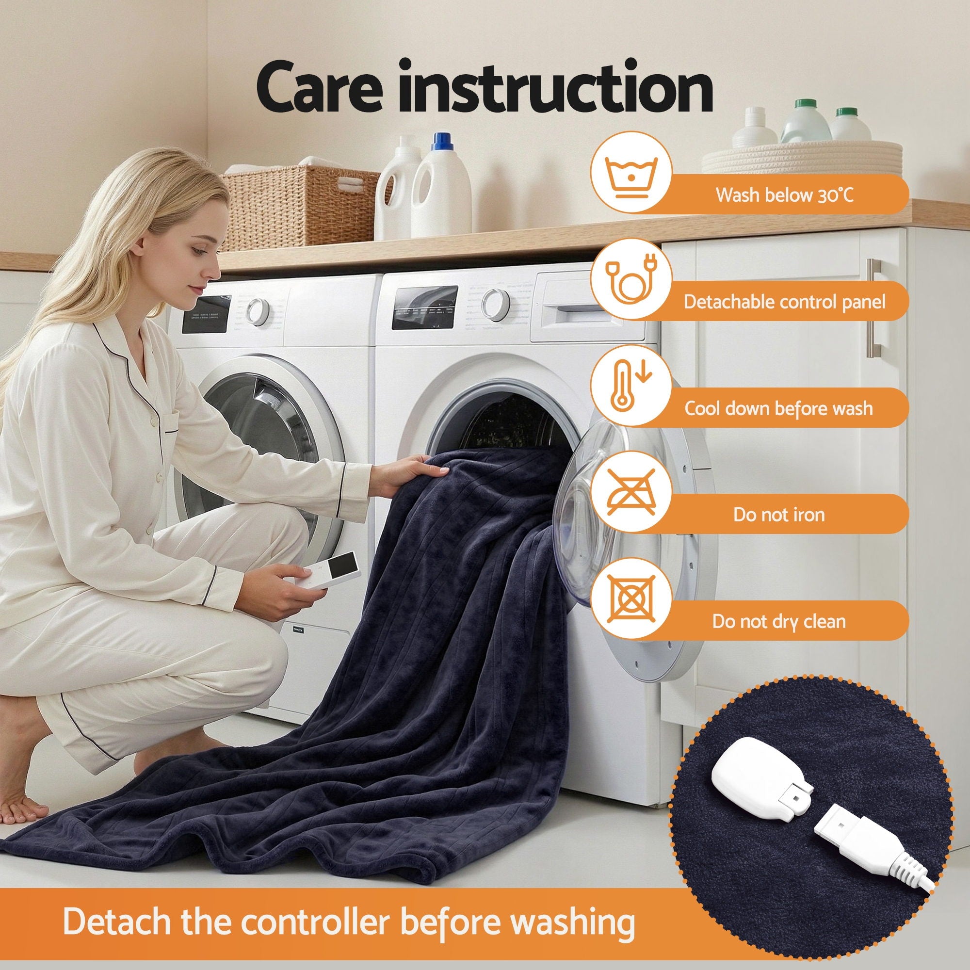 Giselle Electric Throw Rug Double Size 200x180cm Coral Fleece Heated Blanket Charcoal - Free Delivery