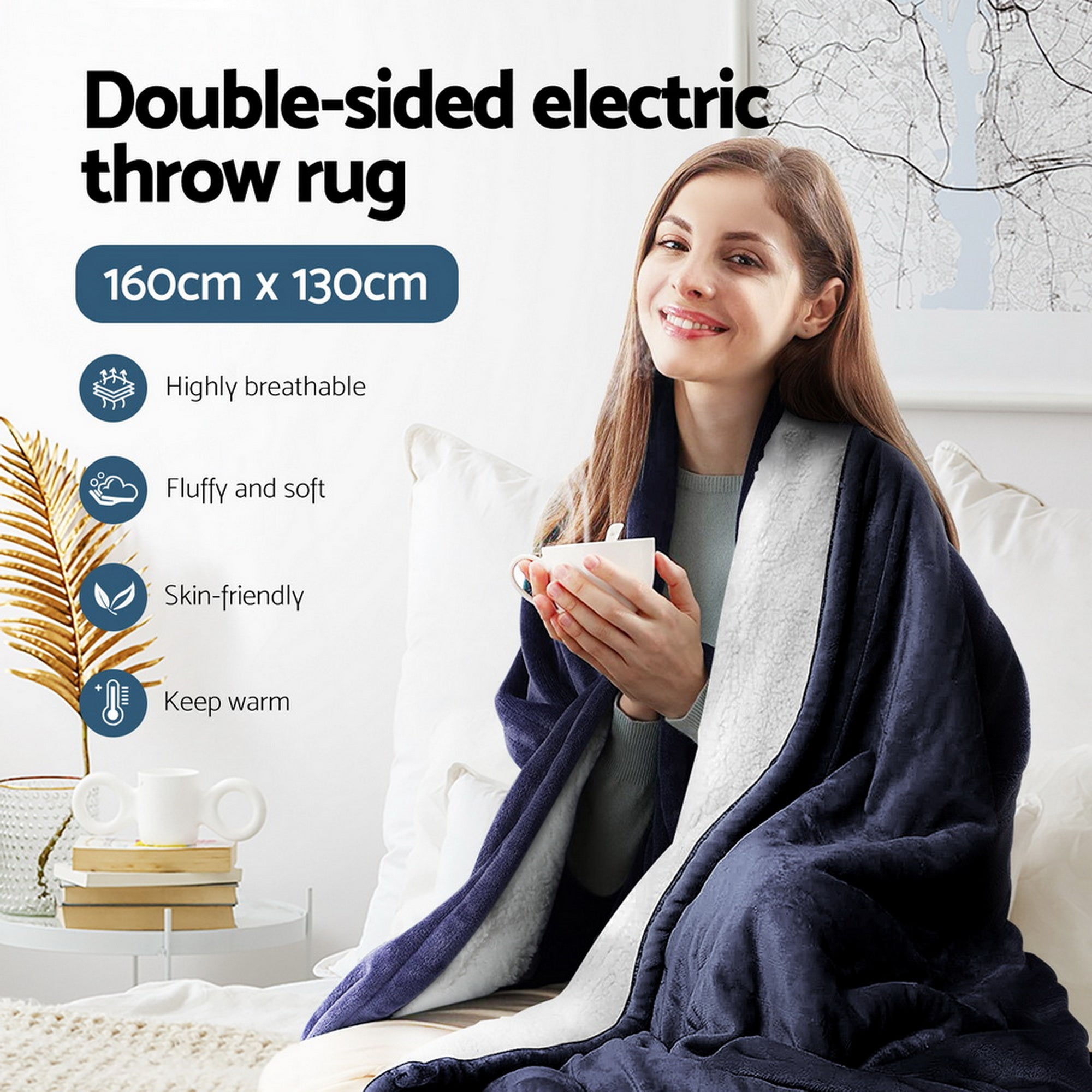 Giselle Bedding Electric Throw Rug Heated Blanket Free Delivery