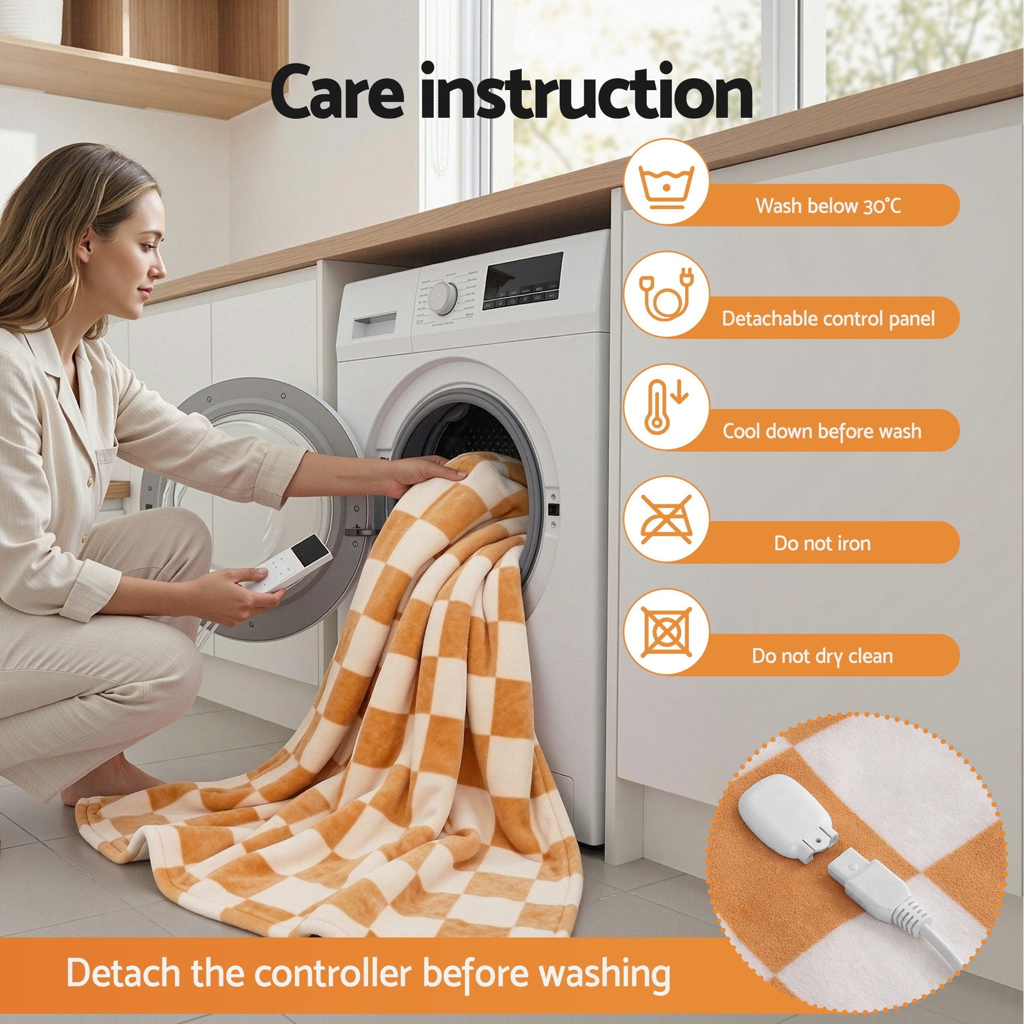 Giselle Electric Throw Rug Dual Side Fleece Flannel Heated Blanket Yellow - Free Delivery