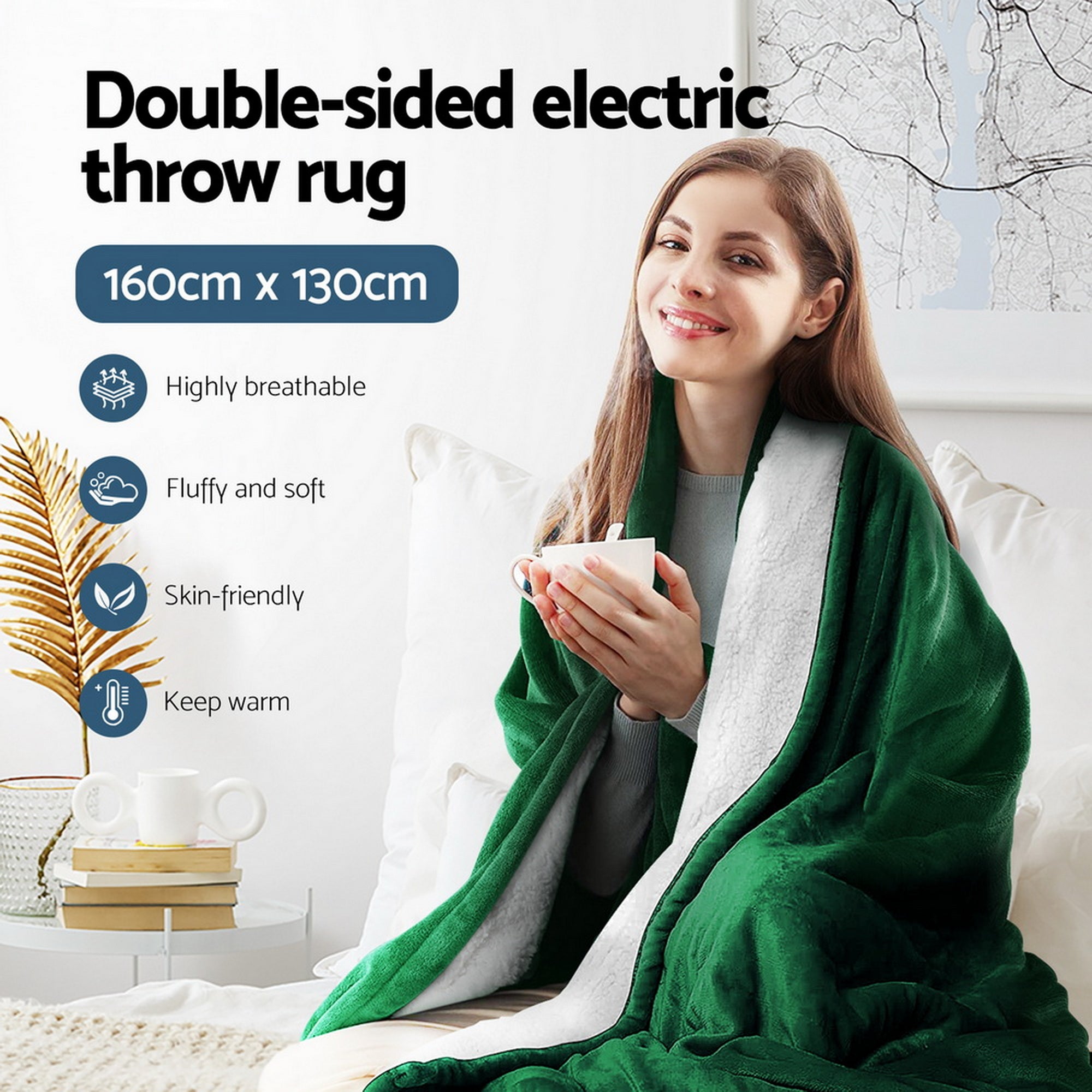 Giselle Bedding Electric Throw Rug Heated Blanket Free Delivery