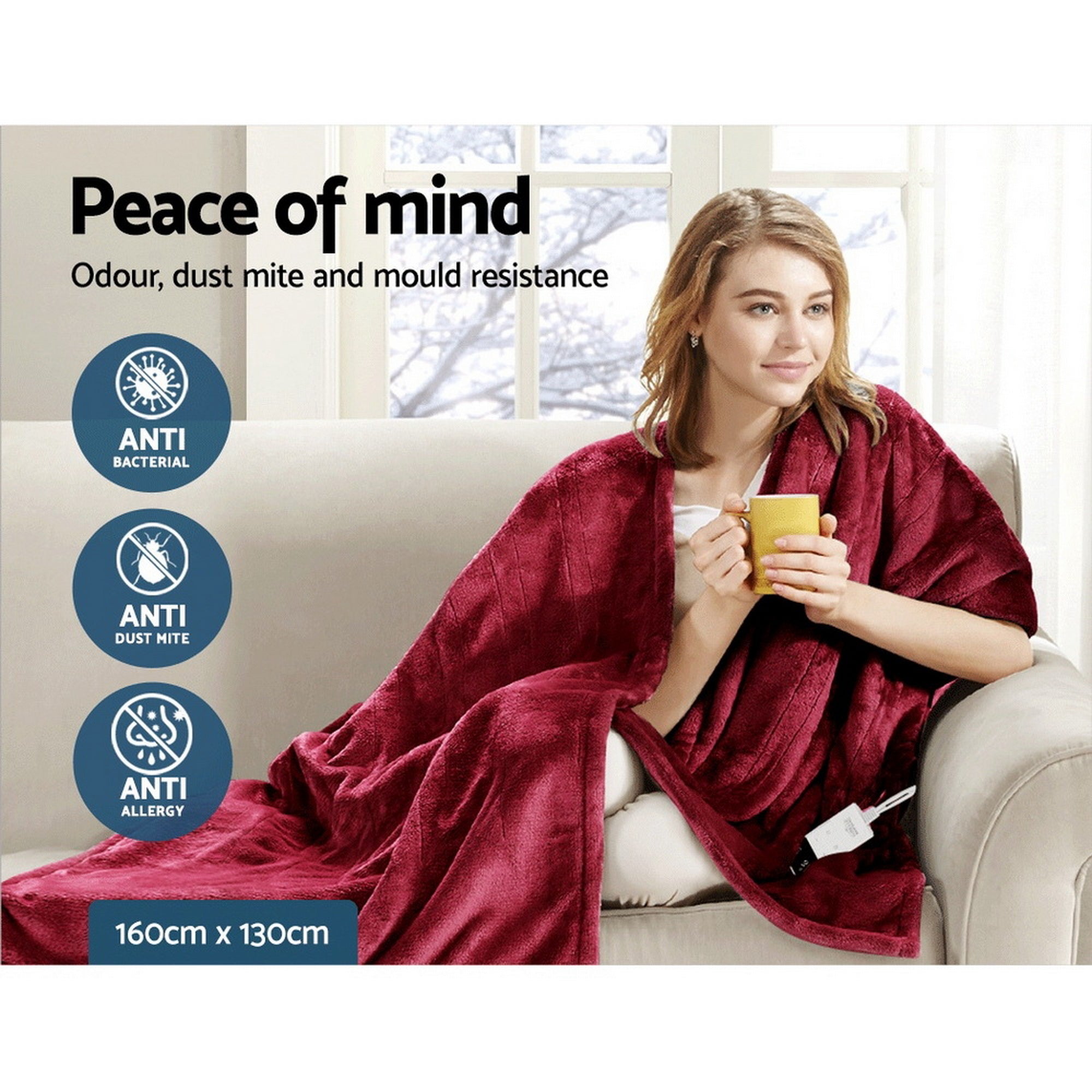 Giselle Bedding Electric Throw Rug Heated Blanket Free Delivery