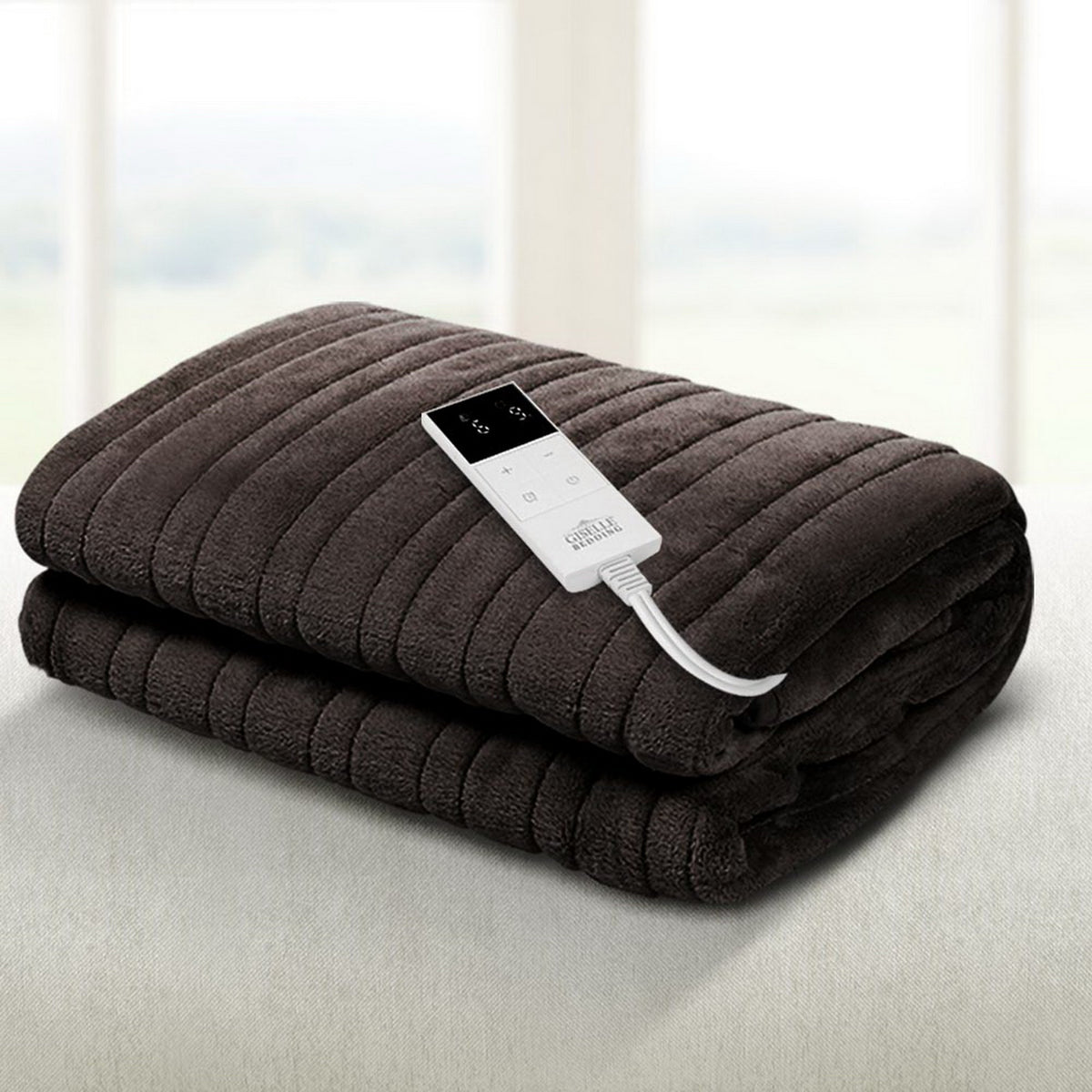 Giselle Bedding Electric Throw Blanket - Chocolate Free Delivery