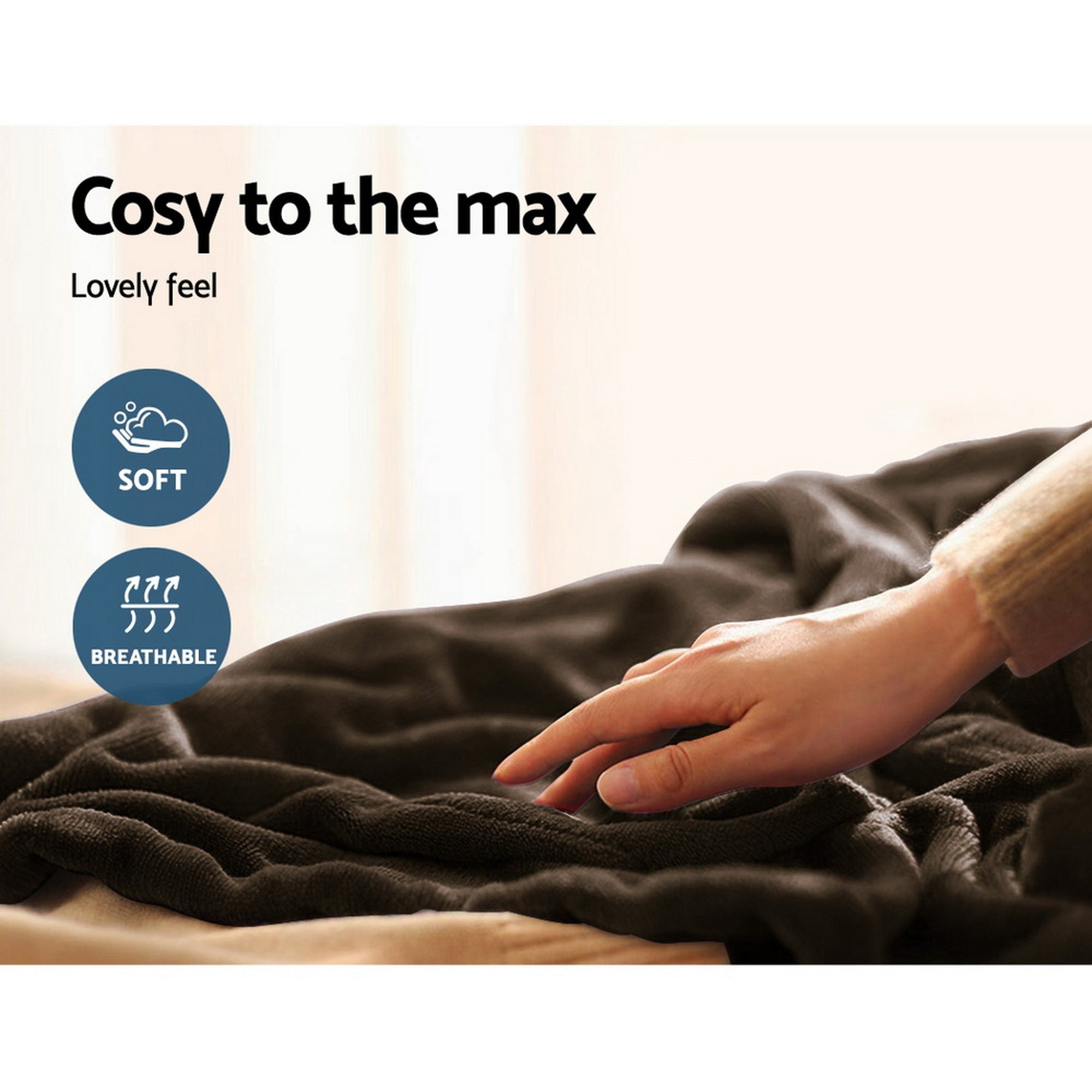 Giselle Bedding Electric Throw Blanket - Chocolate Free Delivery