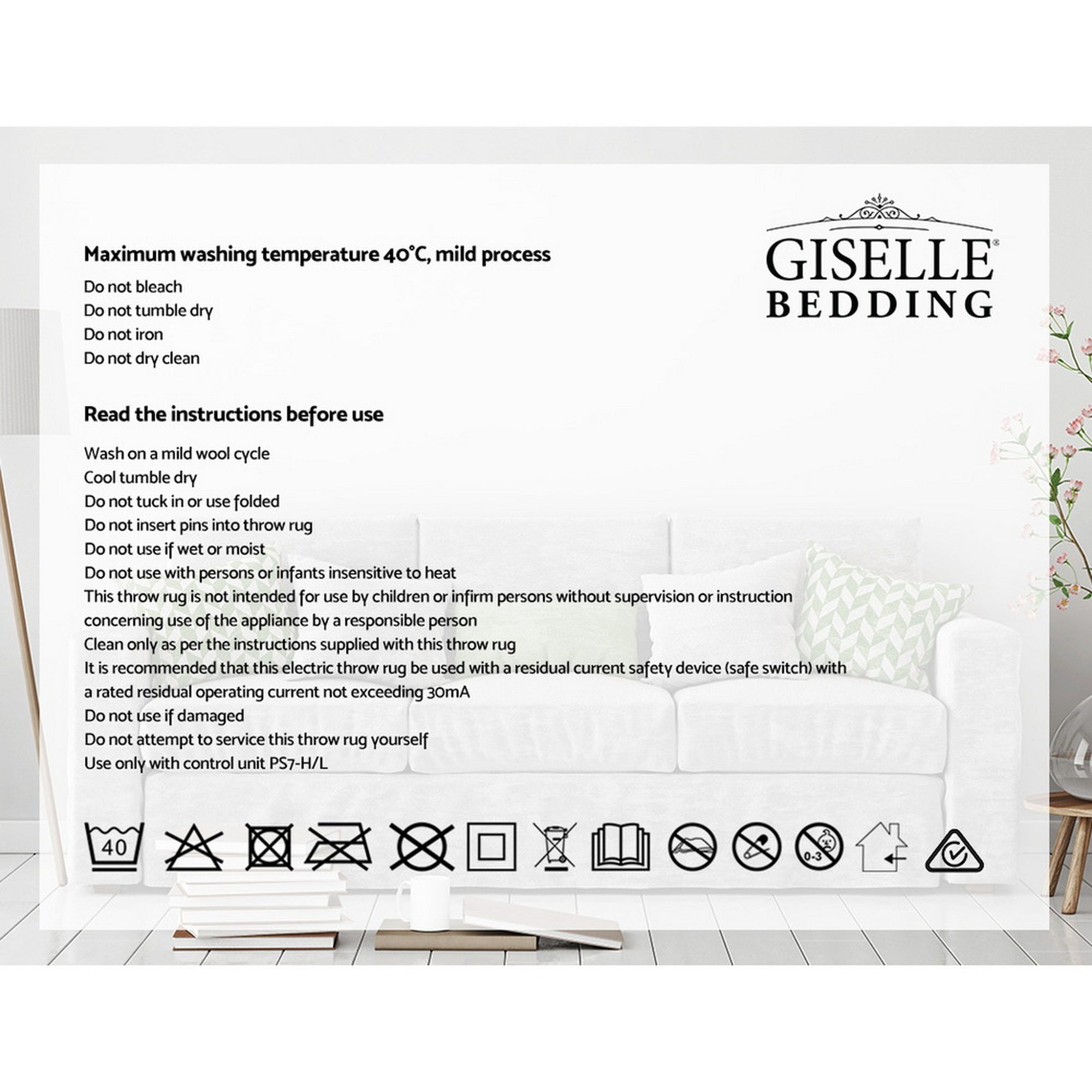 Giselle Bedding Electric Throw Blanket - Chocolate Free Delivery
