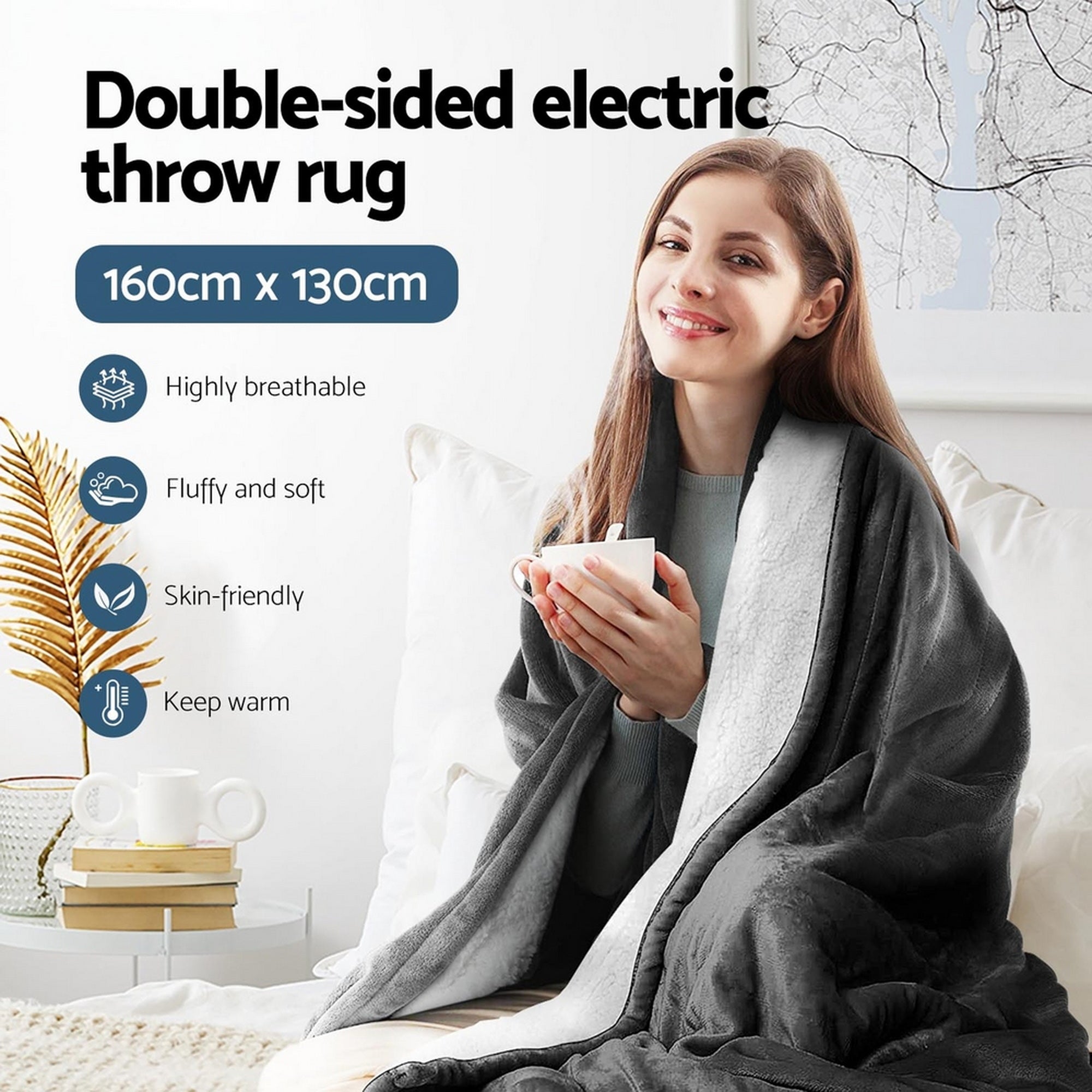 Giselle Bedding Electric Throw Rug Heated Blanket Free Delivery