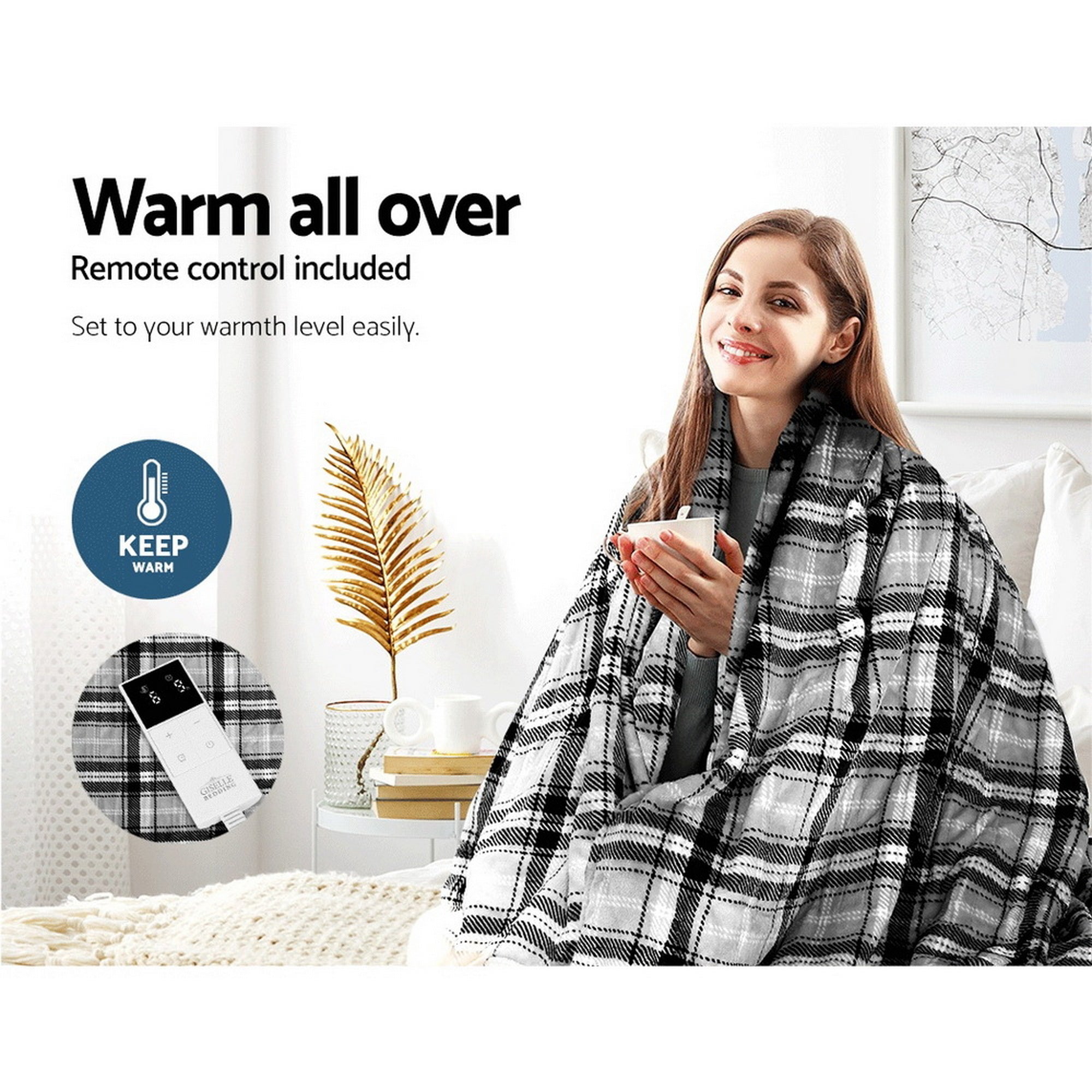 Giselle Bedding Electric Throw Rug Flannel Snuggle Blanket Free Delivery