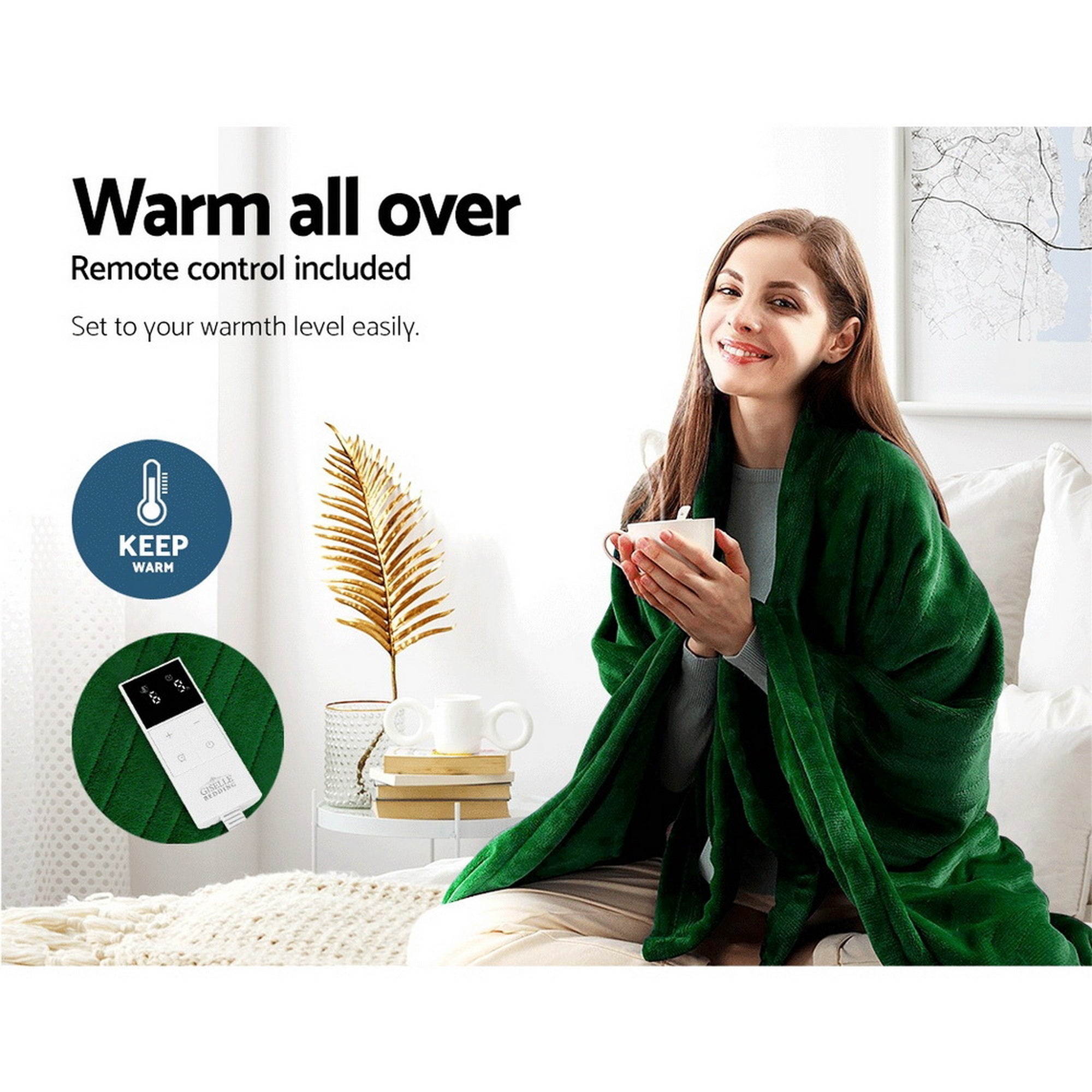 Giselle Bedding Electric Throw Rug Heated Blanket Free Delivery