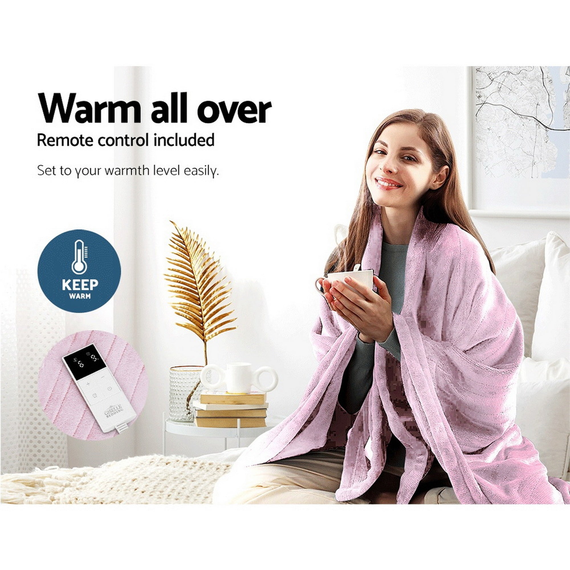 Giselle Bedding Electric Throw Rug Heated Blanket Free Delivery