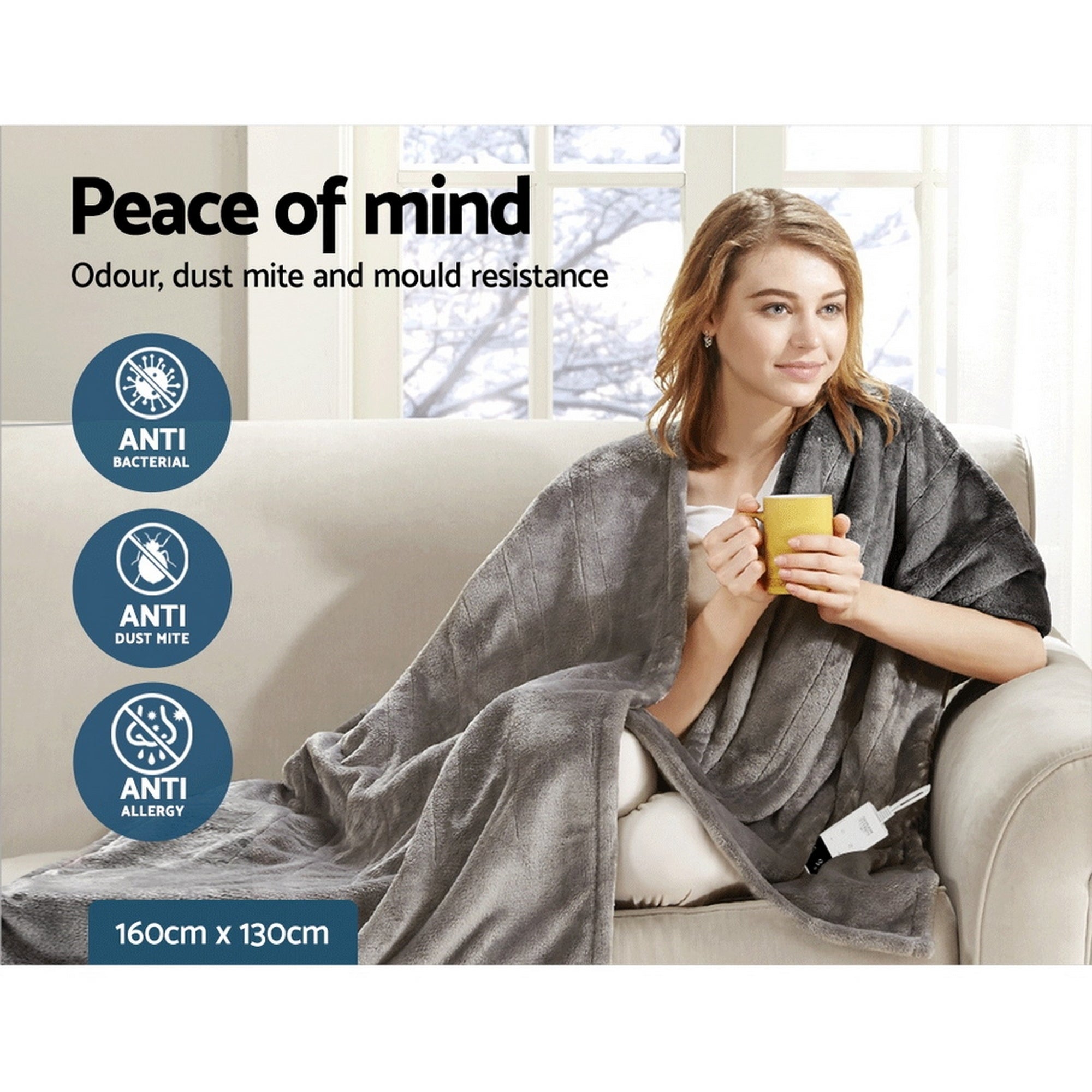 Giselle Bedding Heated Electric Throw Rug Fleece Sunggle Free Delivery
